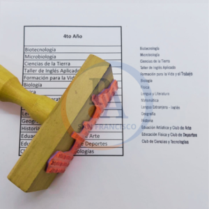 MADERA SELLO ESPEC. INTERLINEADO C/MATERIAS